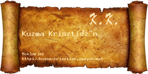 Kuzma Krisztián névjegykártya
