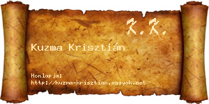 Kuzma Krisztián névjegykártya